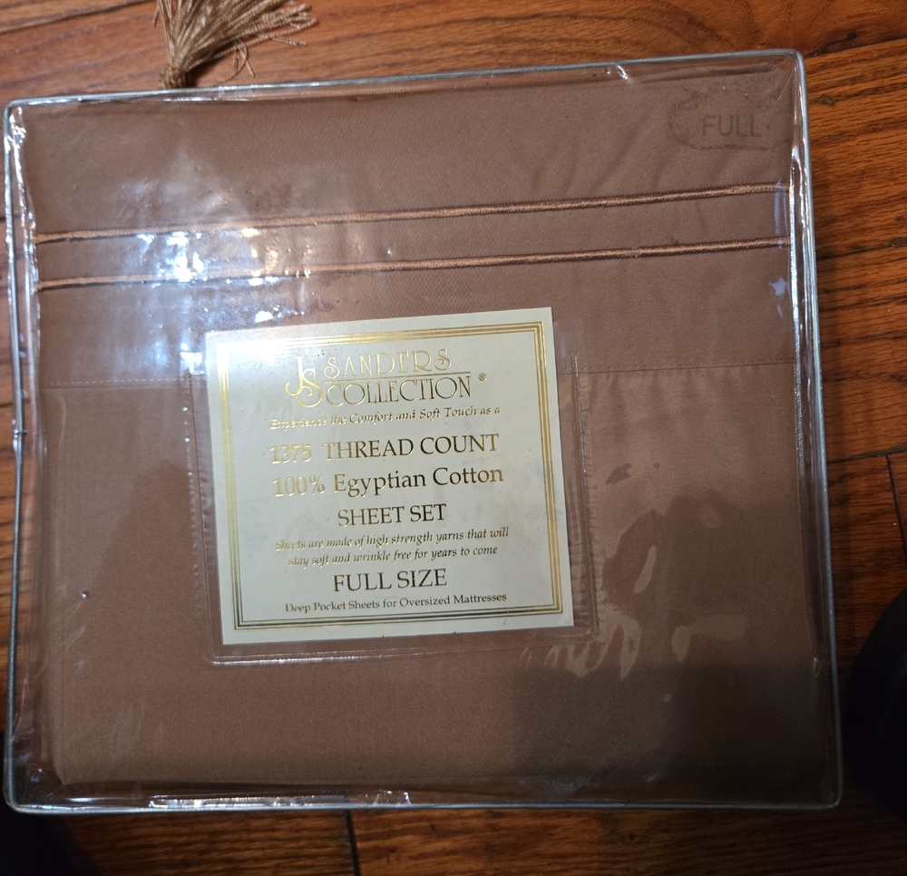 JS Collections Full Size Egyptian Cotton Sheet Set in Brown